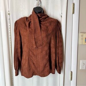 Vintage Cassant Silk Tie Blouse